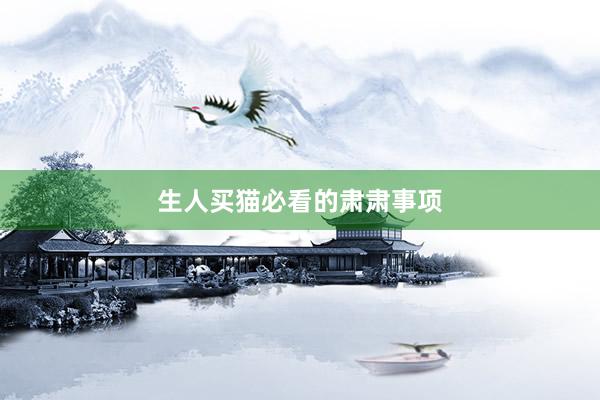 生人买猫必看的肃肃事项